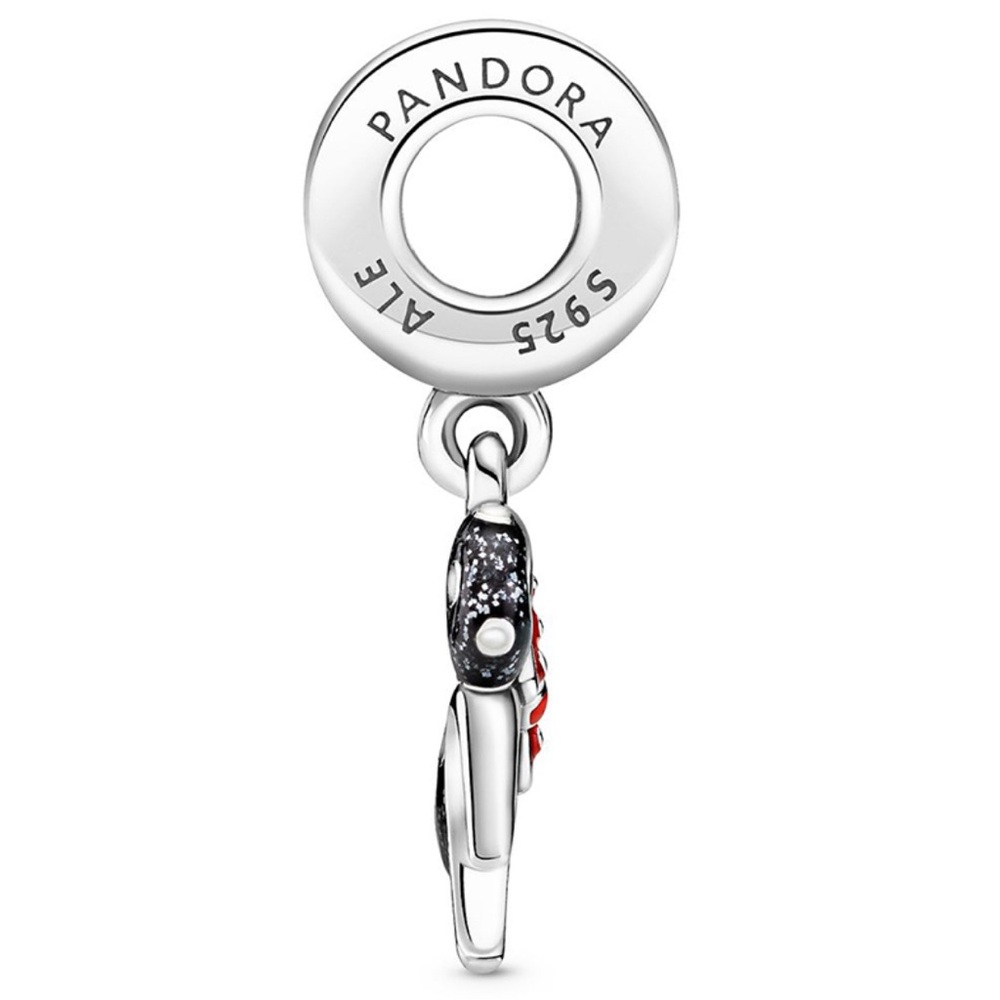 Pandora Silver Charm with Red and Black Details
